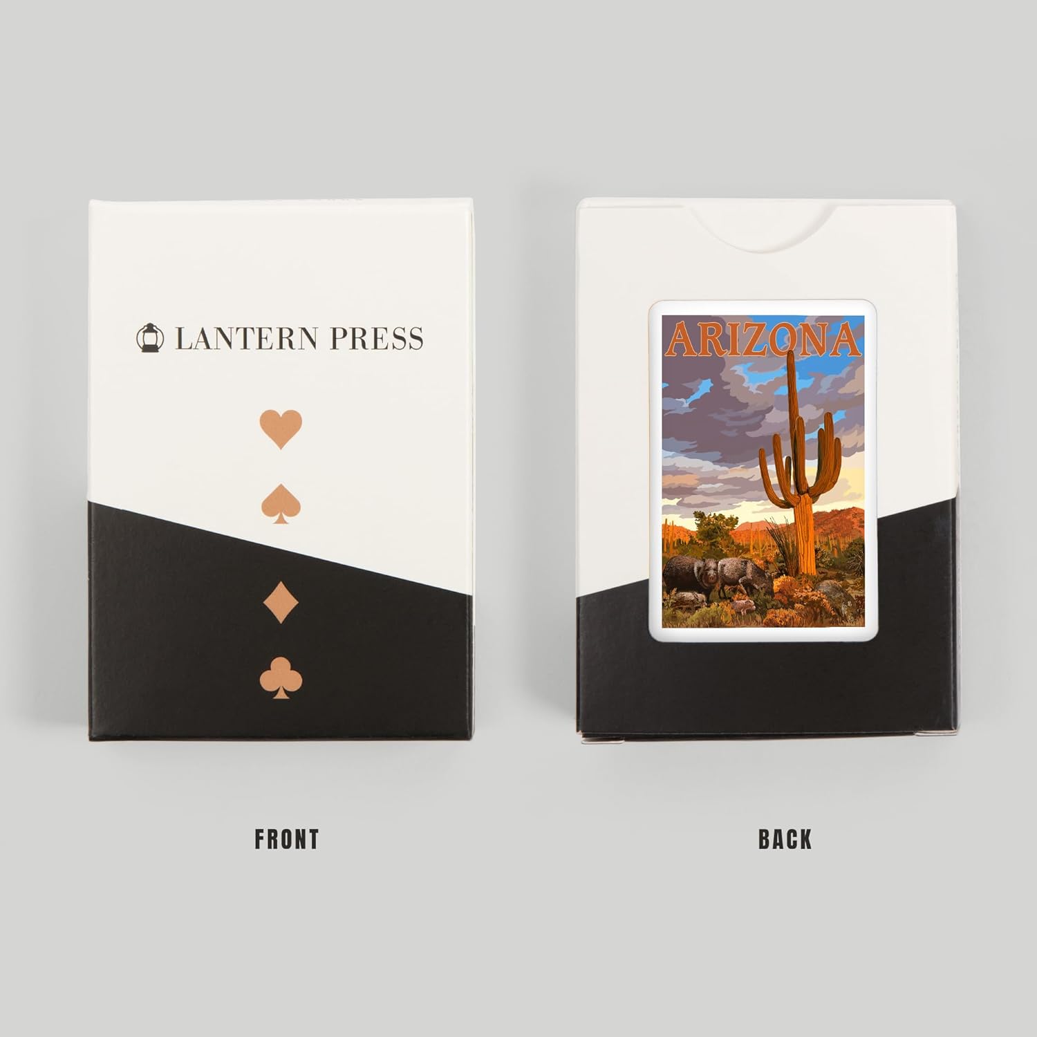 Lantern Press Arizona, Javelina and Cactus, 52 Playing Cards for Adults, Poker Size Card Deck