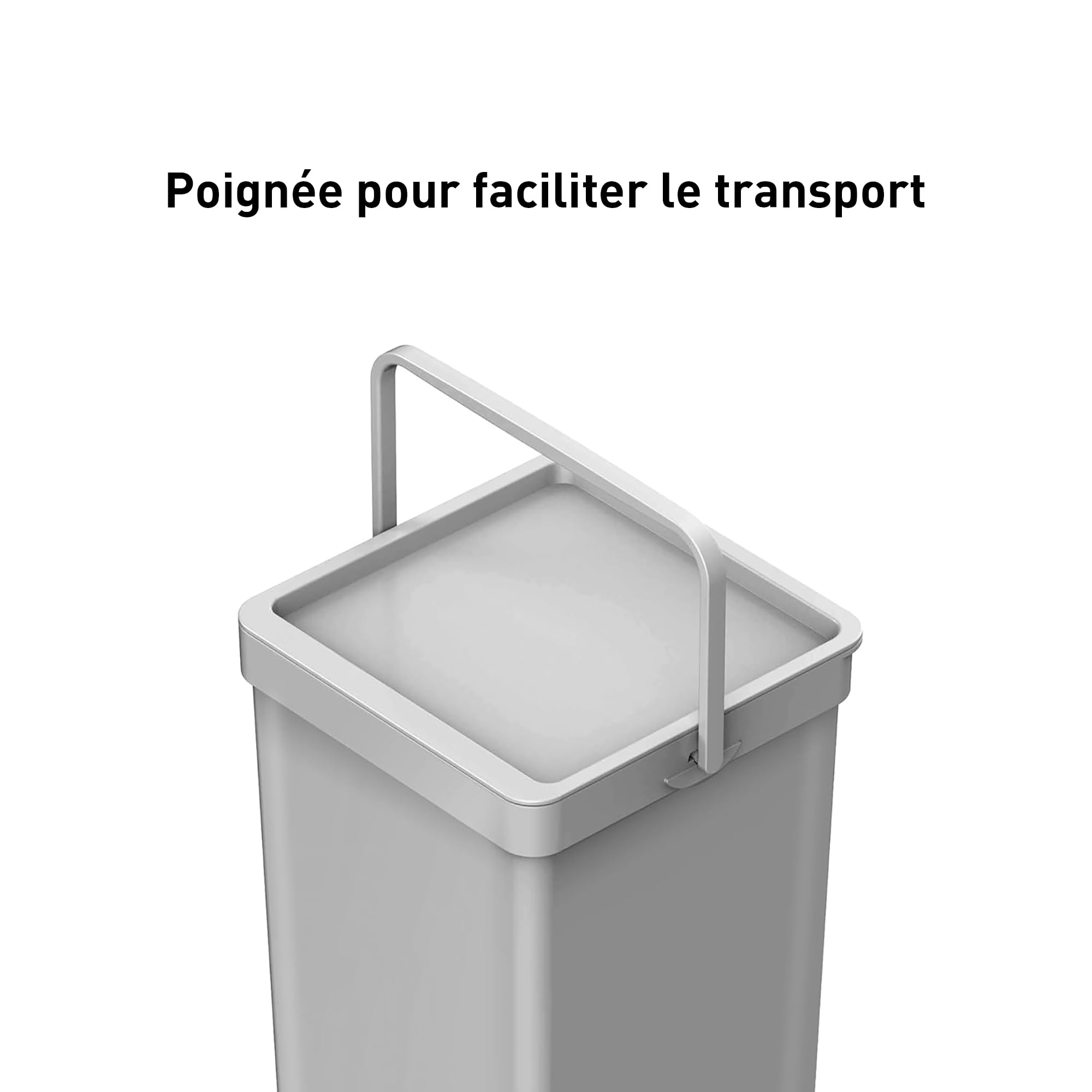 EKO Poubelle Cuisine Double Tri 2 Compartiments 20L + 15L Extractible | sous Évier avec Rails Coulissants | Fermeture Silencieuse Compact Double