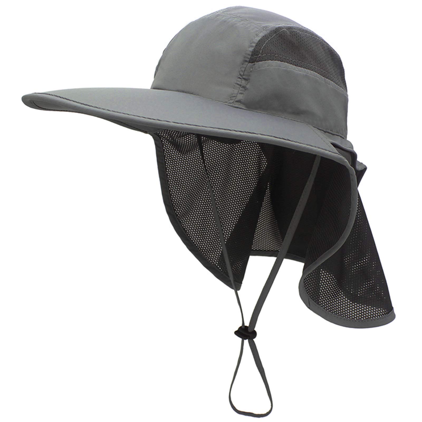 Surblue Wide Brim Sun Hat with Adjustable Neck Flap, UPF50+ Hiking Hunting Fishing Hats for Men and Women
