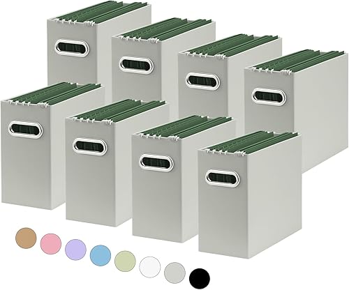 Oterri Organizador de archivos, caja de almacenamiento pequeña, organizador de carpetas de archivos de cartón, caja de archivos plegable,