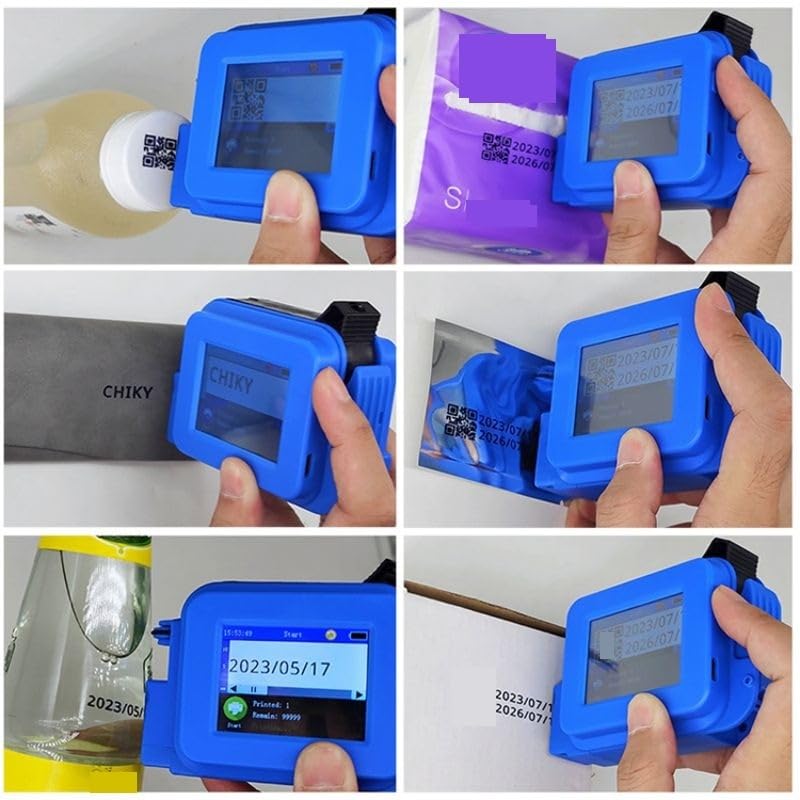 Stampante portatile, Mini stampante a getto d'inchiostro ad asciugatura rapida, altezza di stampa 2-12,7 mm, schermo touch completo, HD, codice QR