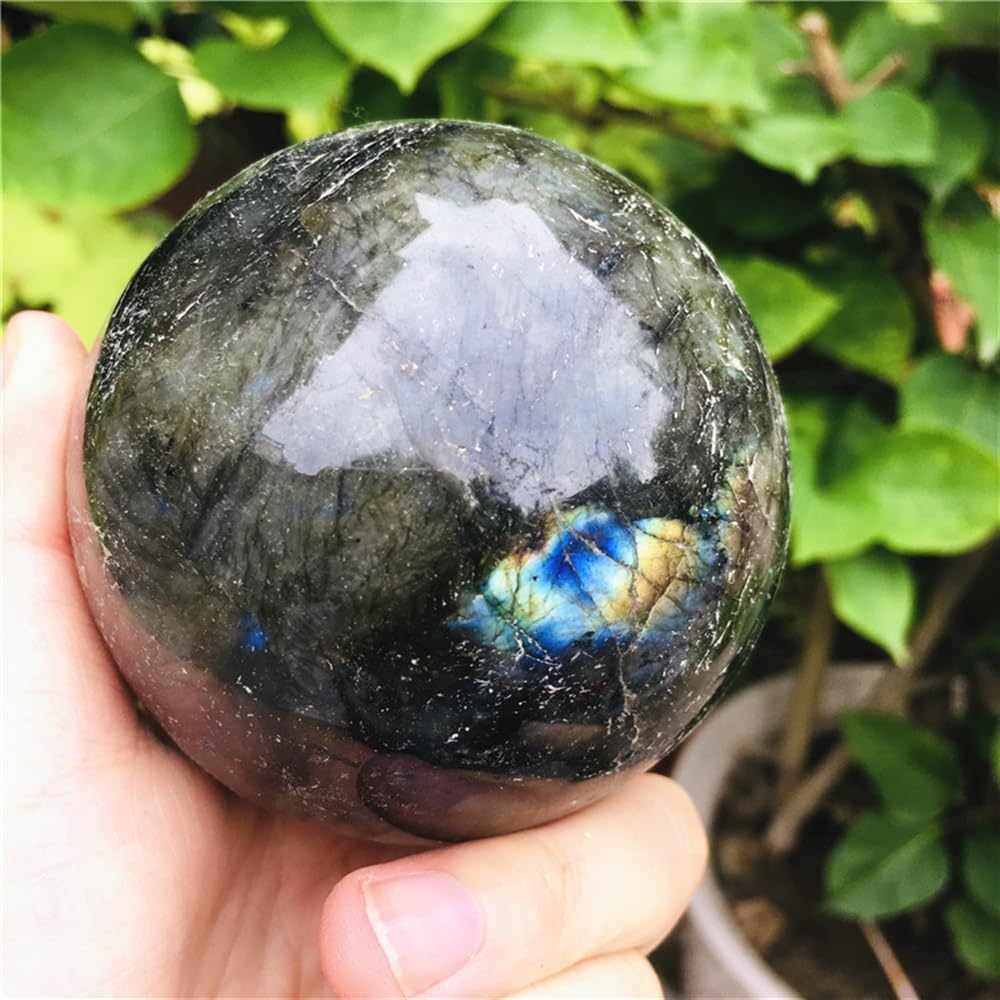 Labradorite Crystal Ball Labradorite Stone Glossy Crystal Ball Decoration Ornaments (Size : 7cm)