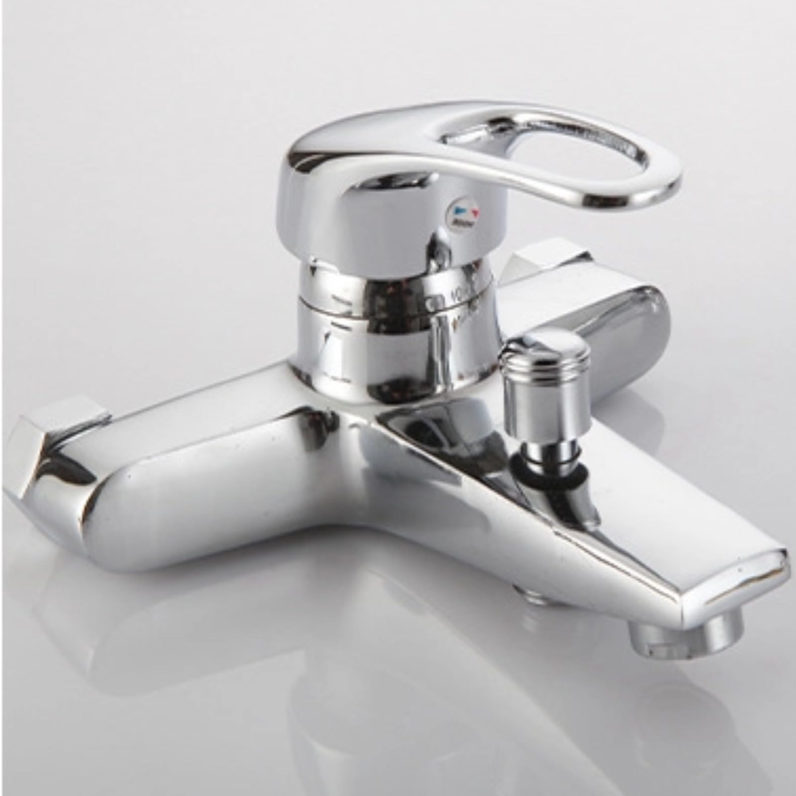 Hocadon Grifo Palanca Manija, Grifo Reemplazo De Manija De Palanca Unica, Mezclador De Lavabo De Aleación De Zinc Con Botón De Color Caliente Y Frío Adecuado Para Cartucho 48mm