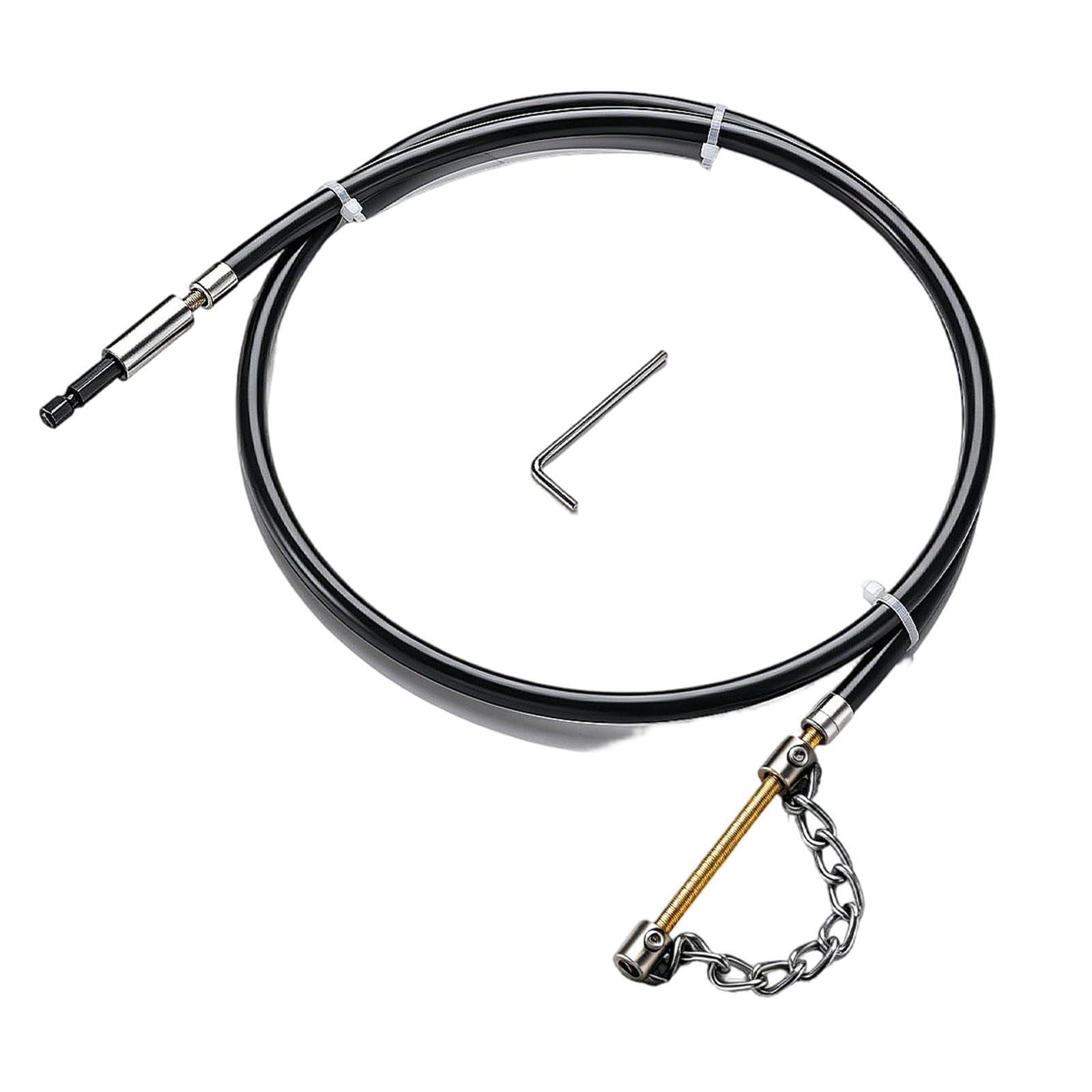 Drain Cleaning Chain with Flexible Shaft Heavy Duty Descaling Tool for Kitchen Bathroom Pipes Blockage Clearing Sewer Flexible Drain Auger