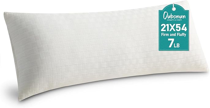 Oubonun Full Body Pillow for Adults, Soft and Fluffy Large Body Pillow for Sleeping, Premium Long Bed Pillow for Side Sleepers20x54,Cream