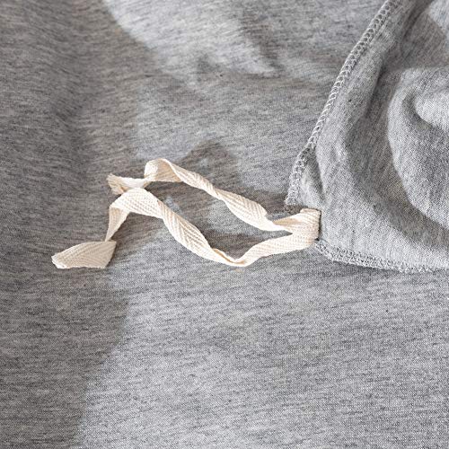 Doneus Duvet Cover Queen Size, 100% Jersey Knit Cotton Duvet Cover Set Solid Grey Bedding Set 3 Pieces With Zipper Closure, 1 Duvet Cover 90X90 Inches And 2 Pillow Shams #TOP5