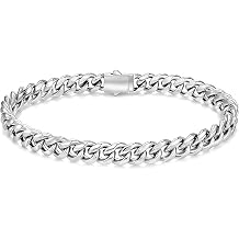 Saintda Cuban Link Bracelet for Men, 8mm 18K Gold Plated Stainless Steel | Miami Style Non-Tarnish Hypoallergenic Waterproof Sweat-Proof Secure Button Clasp Gift Box for Him 7/8/9 Inch