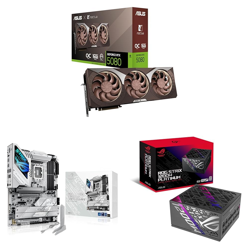 ASUS Noctua Edition RTX 5080 + ROG STRIX Z890-A GAMING WIFI + ROG STRIX 1200W PSU Bundle