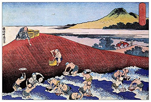 Panneau décoratif Hokusai bois océan et pêcheurs pour évader votre esprit