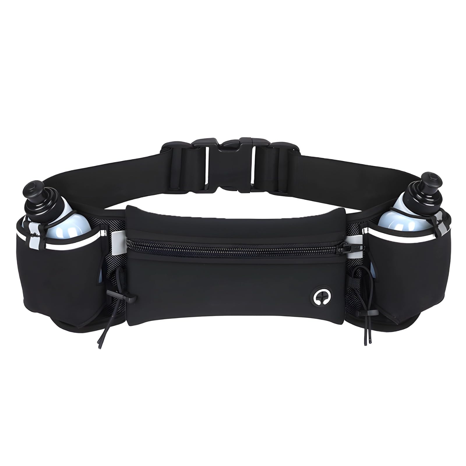 Running-Hüftgürtel mit 2 Wasserflaschen und Tasche, Fuel Belt Running-Wasserflaschengürtel für Marathon und Wandern, passend für Apple iPhones, 5,9 oz, 175 ml, verstellbar, leicht