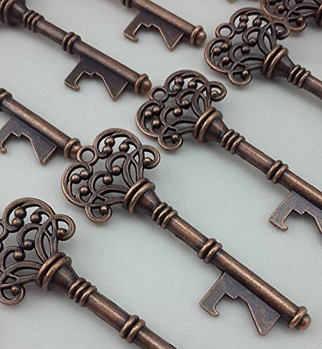 Copper Skeleton Key Bottle Opener Bridal Shower Wedding Favor Gift,