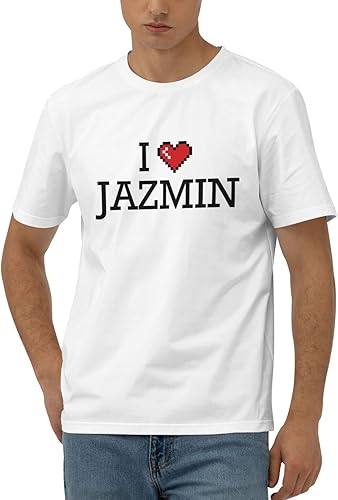 Camisetas divertidas para mujer con texto en inglés "I Love Jazmin" (color color, talla M)