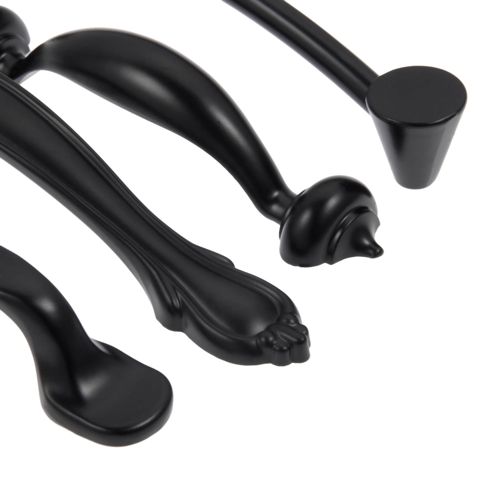 Moderne Minimalistische Schwarze Türgriffe für Küchenmöbel Und Schränke Aus Zinklegierung – 12 Stück (Stil A)