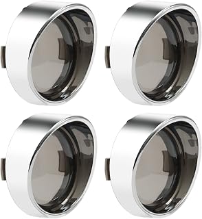 4pcs Smoke Turn Signal Lens Cover 2" Bullet Visor-Style Chrome Bezels Compatible for Harley Davidson Dyna Street Glide Road Softail Custom Cruiser 2000-2023