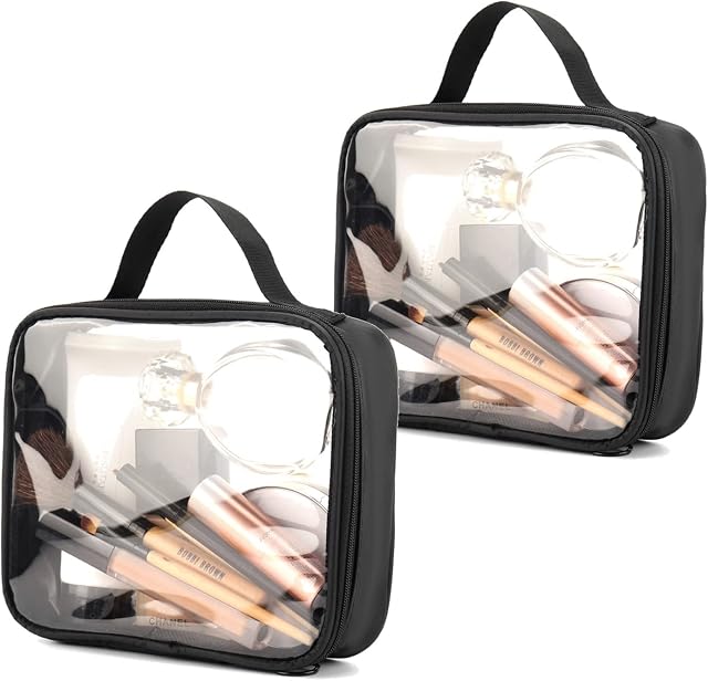 TSA Approved Clear Travel Toiletry Bag, TRIPON Waterproof Toiletries Makeup Cosmetic Pouch Carry-on Quarts Liquid Bag for Flight