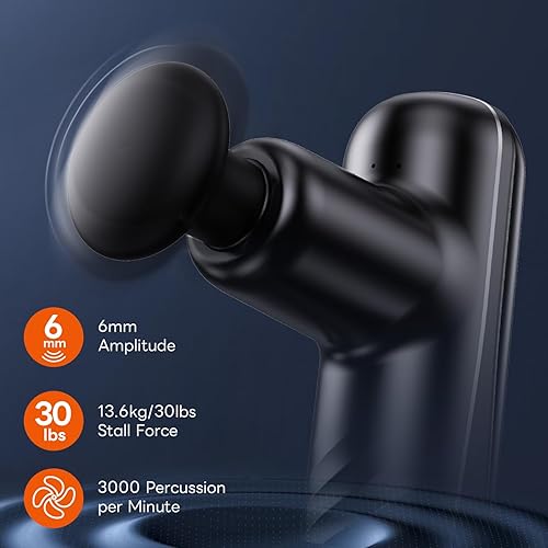 Miniatura 7 de Mini pistola de masaje para alivio profundo del tejido, masajeador muscular de percusión portátil para aliviar el dolor en movimiento, 4