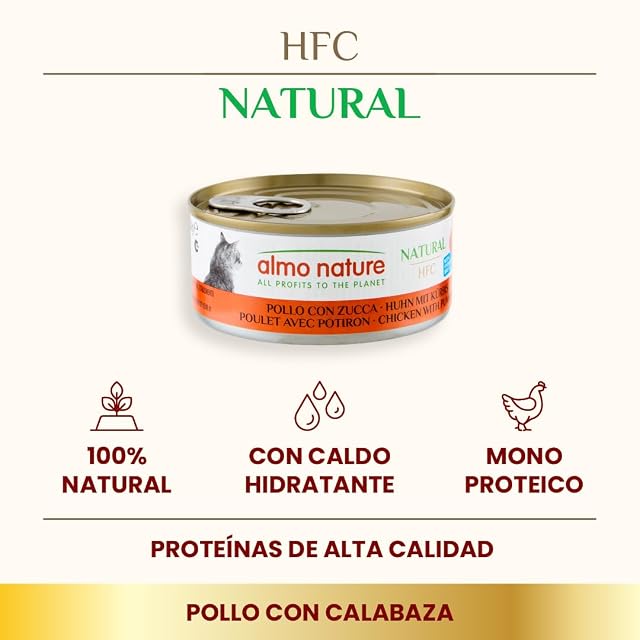 Foto 2 de 5 de almo nature HFC Natural - Comida húmeda para Gatos Adultos: - Pollo con Calabaza - 24 latas de 150 g