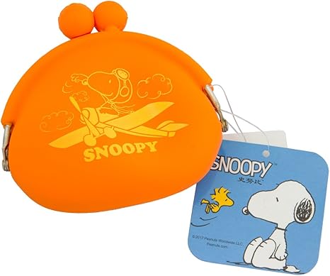Amazon Peanuts スヌーピー がま口 シリコンパース 小銭入れ オレンジ Scgc 09 ヒラ商 生活雑貨 通販
