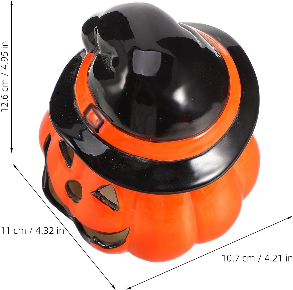 Didiseaon Ceramic Pumpkin LED Night Light, Glowing Halloween Decor