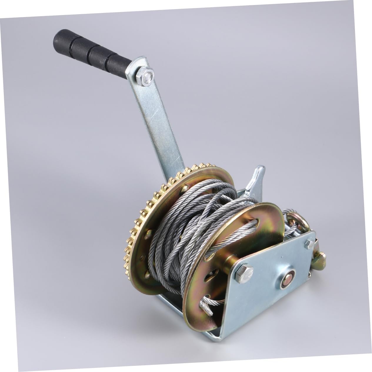 450Kg Hand Winch with Polyester Strap Portable Crank Winch for ATV Boat Trailer High Universality and Safe Use Compact and Lightweight Design