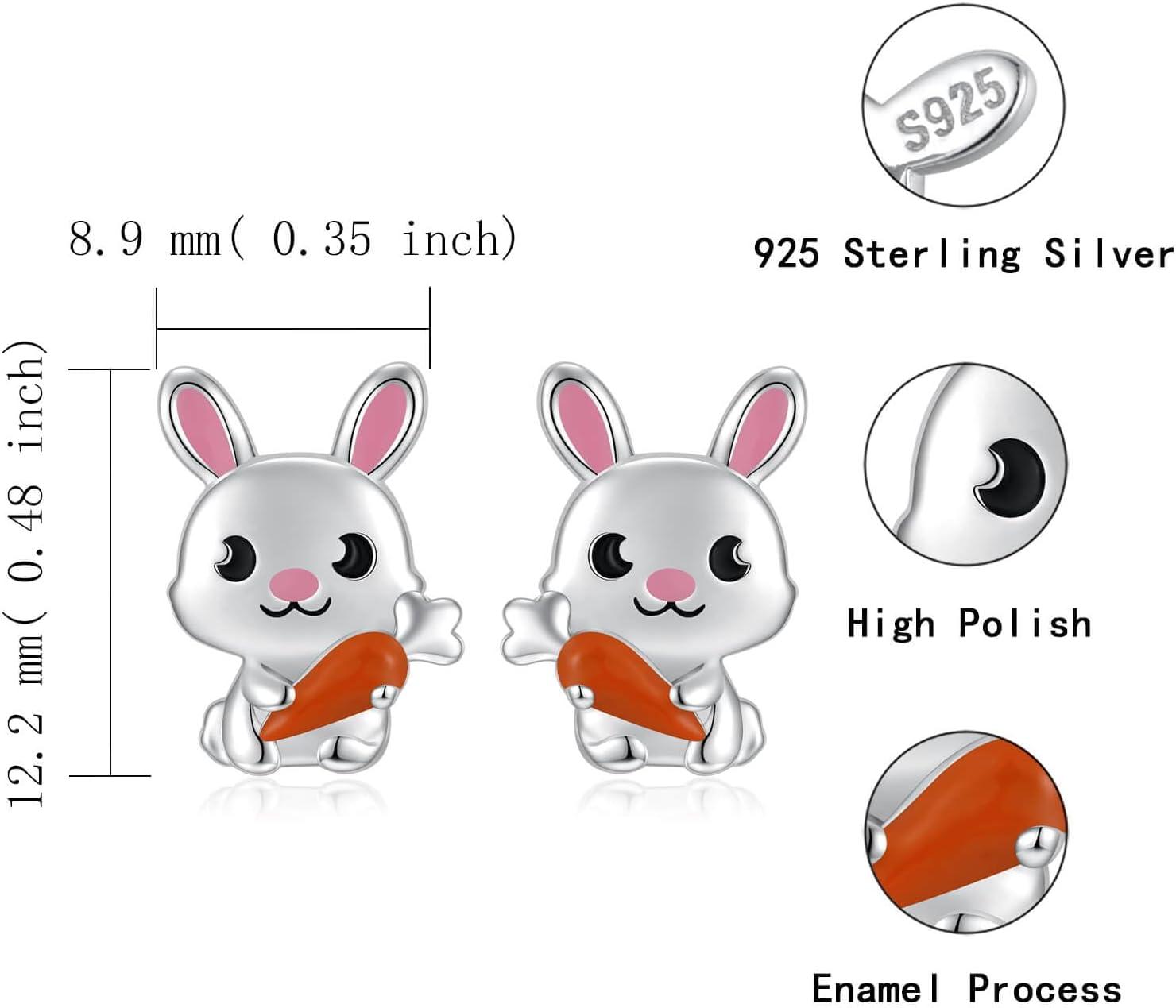 Sterling Silver Animal Stud Earrings: S925 Hypoallergenic Cute Koala Bear Cat Bunny Earrings for Women Koala Animal Stud Earrings Jewelry Gifts - Image 7