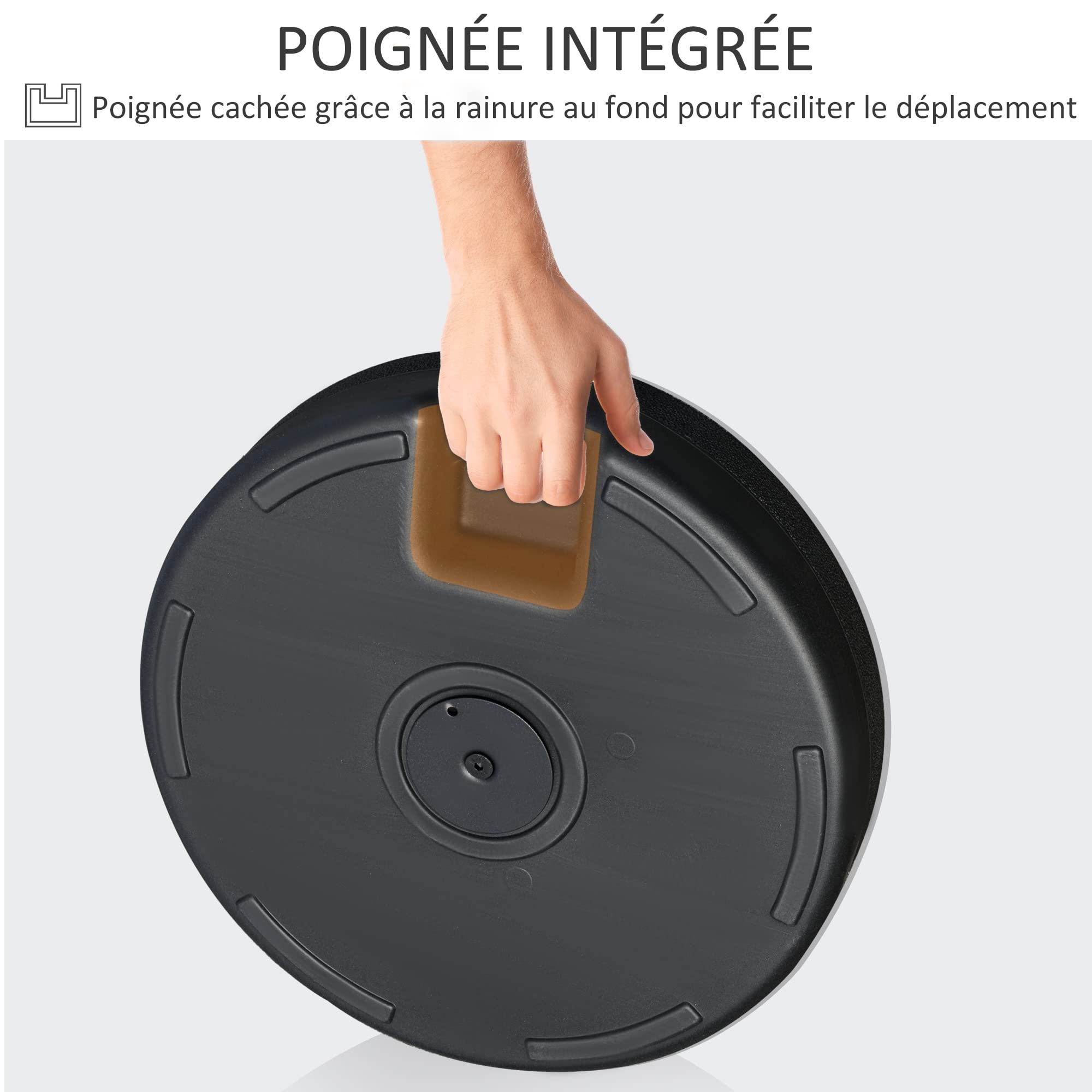 Outsunny Pied de Parasol Rond Socle de Parasol Base de lestage Sable et Eau pour parasols Ø 38/48 mm Acier HDPE dim. 51L x 51l x 30,5H cm Noir