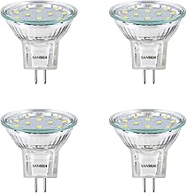 4 Pack 3W MR11 12V 20W Halogen Replacement GU4 Bi-Pin Base Daylight White 4000K Non Dimmable LED Bulbs