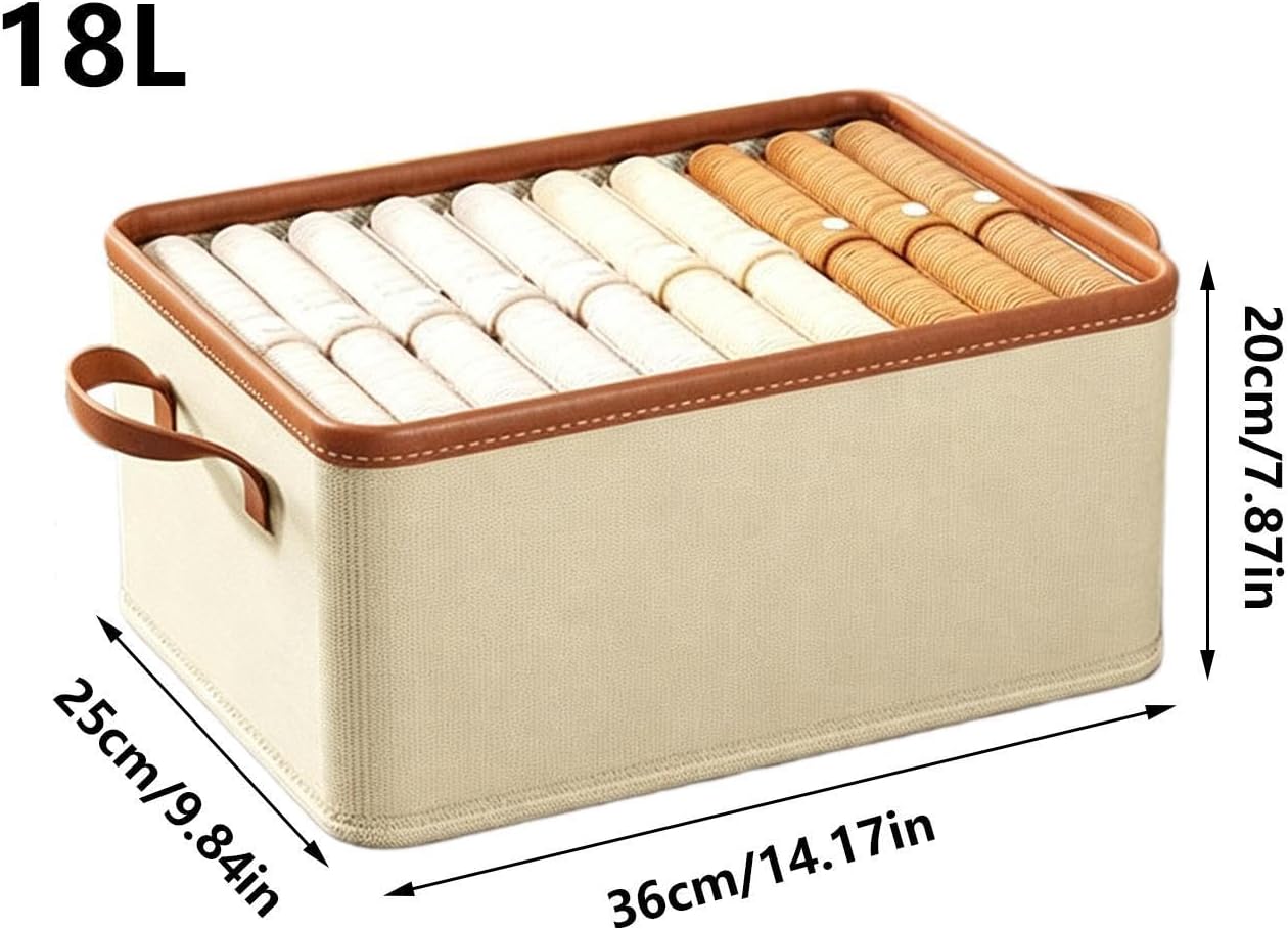 Clothing Storage Bins,Foldable Portable Washable,Wardrobe Container Box | for Socks Pants Underwear Books Home Wardrobe Bedroom Dormitory Apartment