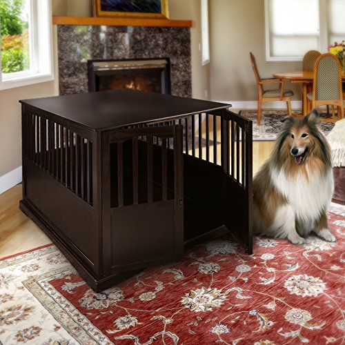 Casual Home Wooden Extra Large Pet Crate, End Table, Espresso - Image 2