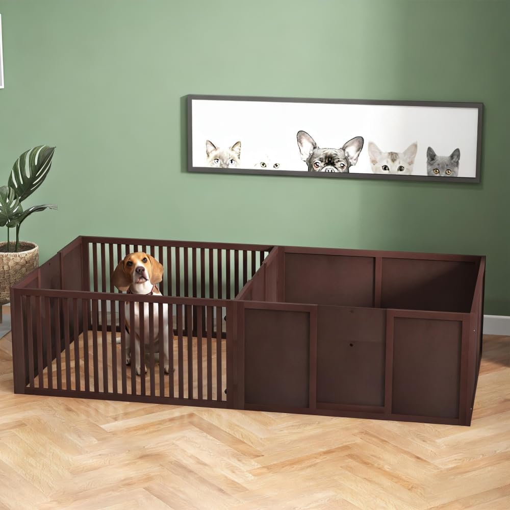 Premium Heavy-Duty Plastic Pet Carrier for Dogs and Cats – Lightweight, Ventilated Travel Box with Secure Latches and Carry Handle (Brown + Coffee + MDF + Wood)