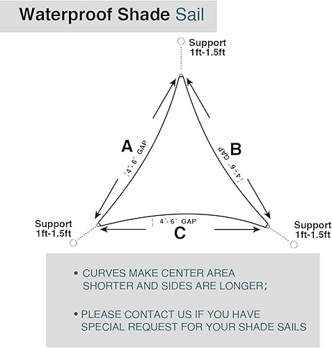 Miniatura 3 de Toldo impermeable triangular, 12 x 12 x 12 pies, bloqueo UV, para patio al aire libre, pérgola, jardín (rojo)