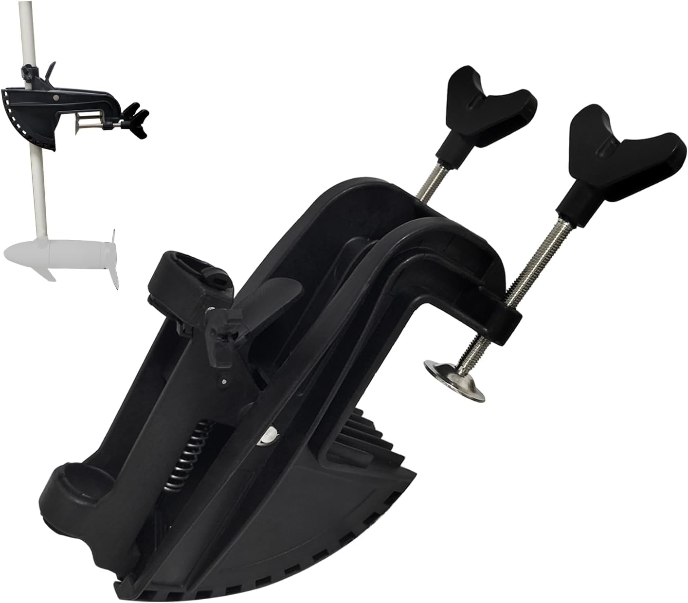 Outboard Motor Brackets - Electric Thruster Bracket, Auxiliary Engine Bracket - Black