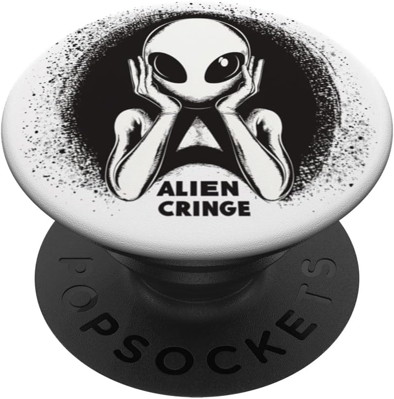 Fun Alien with Cringe Saying Costume PopSockets Adhesive PopGrip