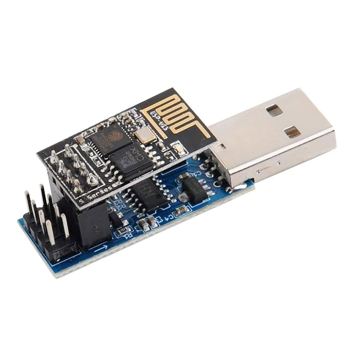 Programador CH340C ESP8266 (2 Unidades) Adaptador USB a Serie para módulos WiFi ESP-01/01s. Circuito de Descarga automática Compatible con Arduino IDE y Herramienta de flasheo.