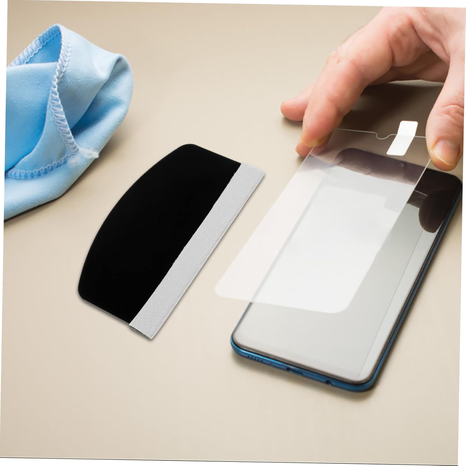 TEHAUX Curved Phone Film Squeegee Tool Bubble Screen Film Applicator Scraper for Phone Detailing