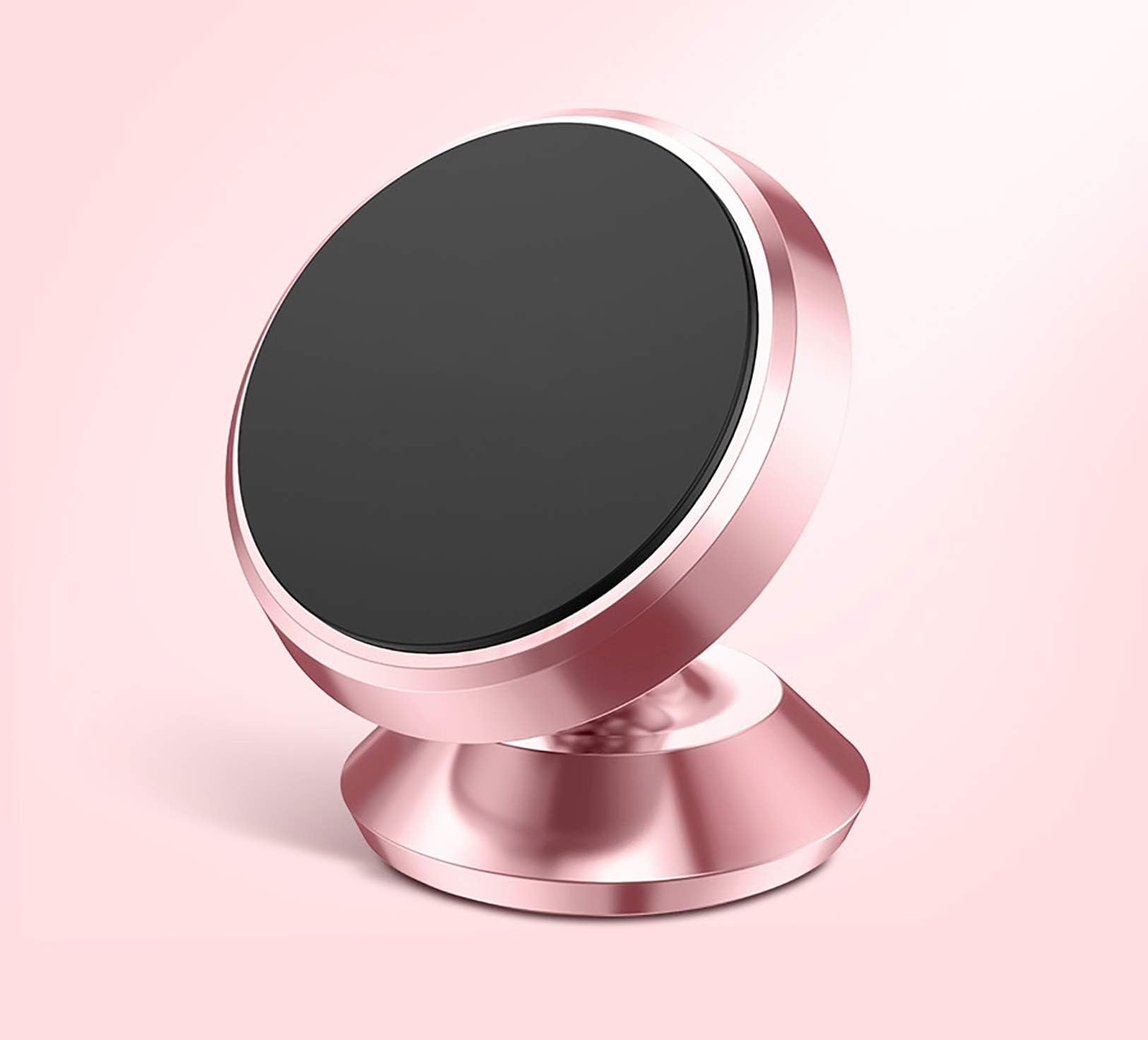 HIKER Aluminium Metal Portable 360 Degree Rotating Magnetic Mobile Holder for Car, Office, Desk, Home and Table (Rose Gold)