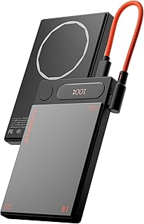 HAMMER 10000mAh MagSafe Power Bank, 15W Wireless Charging (MagSafe & Qi), 22.5W PD/PPS Fast Wired Charging, LED Display, iPhone 12 & Above, Metallic Finish, Magnetic Ring Included, Made in India