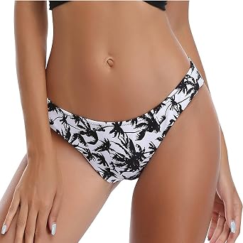 SHEKINI Womens Bikini Bottom Floral Print Hipster Swim Bottoms Low Rise Swimsuit Bottoms