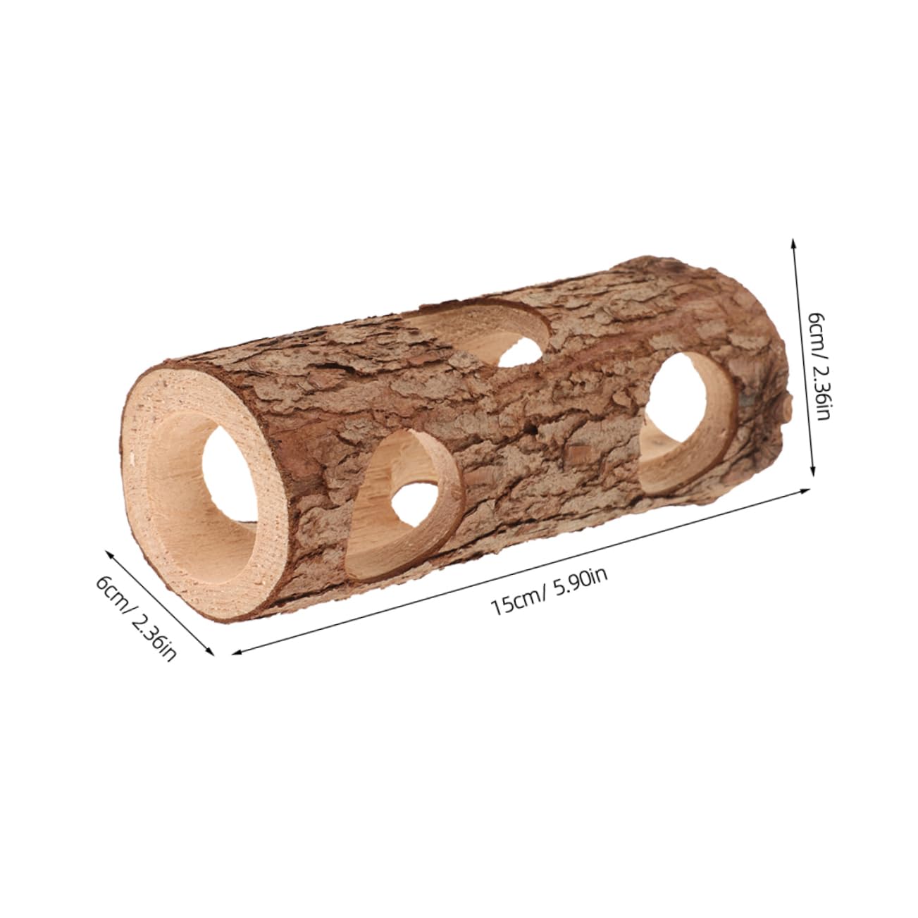 Happyyami Elegant Hamster Hollow Tree Trunk Wooden Chew Toys for Hamsters Rabbits