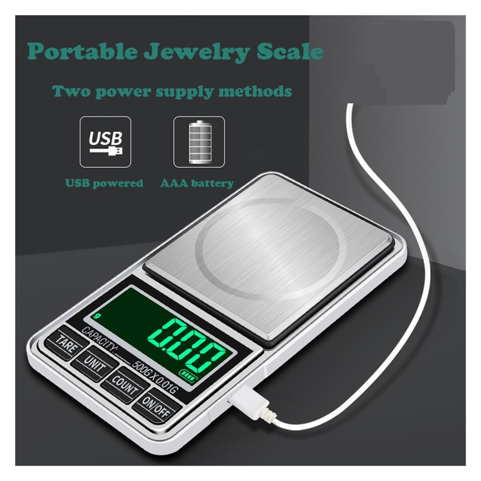 Balanzas Electrónicas Digitales For Joyería, Herramientas Portátiles De Pesaje Bolsillo Alta Precisión For Cocina, Alimentadas Por USB Medición Precisa Esfuerzo(100g 0.01g)