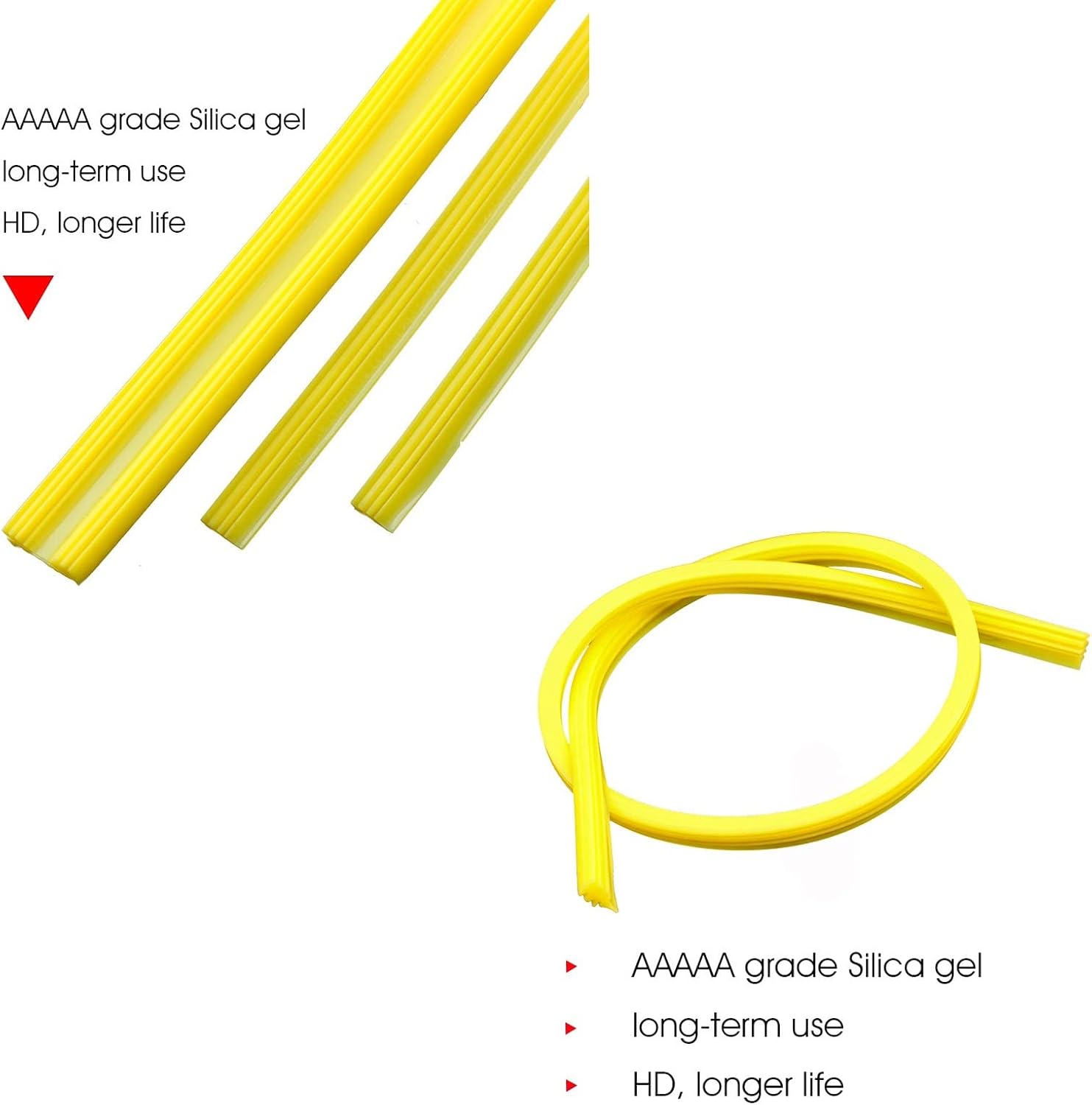 2 PCS Car Wiper Blade Silica Gel Silicon Refill Strips for Frameless Boneless Wipers 6mm 14"16"17"18"19"20"21"22"24"26"28"30"32"(2pcs 32 inch 800mm)