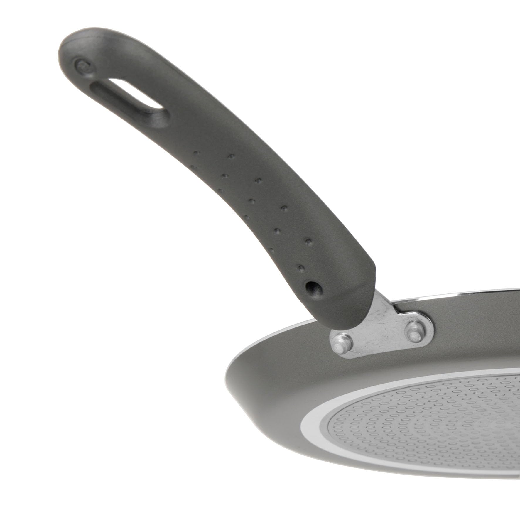 Crealys 539346 AUTAN Aluminiowa patelnia do naleśników Ø 26 cm - Zdrowa powłoka nieprzywierająca w ceramice z efektem kamienia - kremówka w kolorze szarym - silikonowa rękojeść odporna na temperaturę