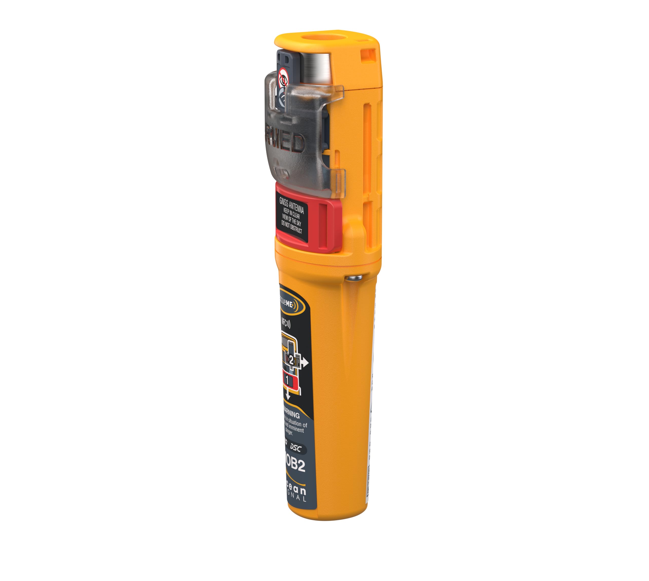Ocean Signal rescueME MOB2 Radiobaliza Hombre al Agua (Aprobada Clase M) con AIS, DSC y GPS Integrado - Dispositivo de Seguridad Marítima Compacto, Impermeable y de Alerta de Rescate Instantánea | Activación automática del chaleco salvavidas