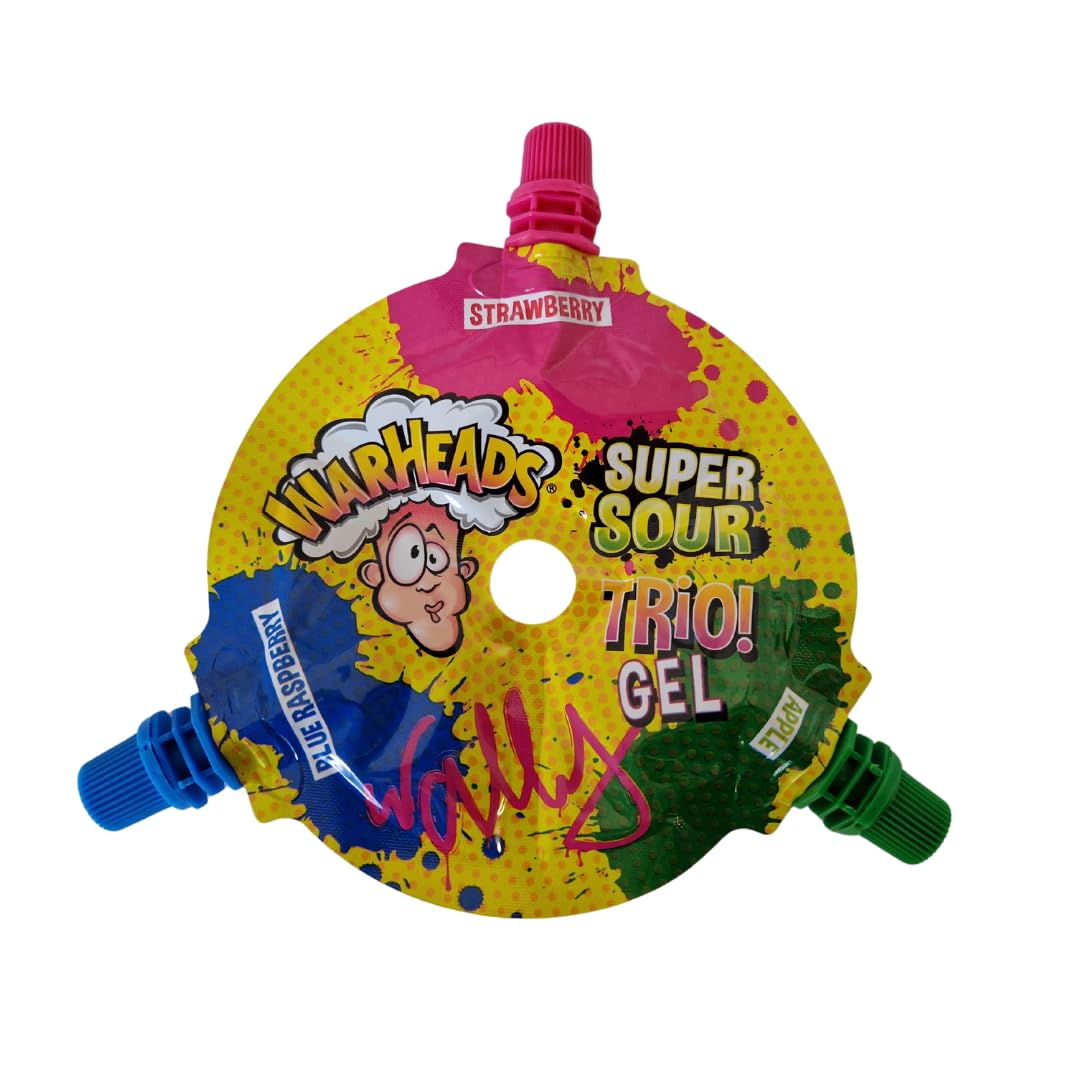 Vegan Bro SWEETS Super Sour Trio Gel - 3 unidades de gel extremadamente ácido, 3 x 51 g, sabor agrio de larga duración, para niños y adultos, fiesta e idea de regalo