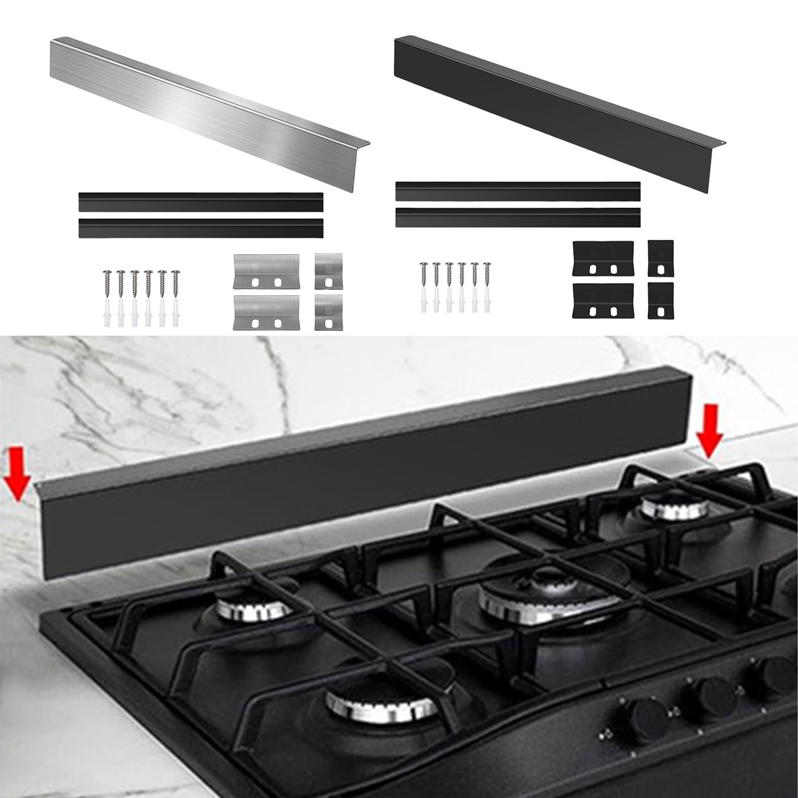 Kit de remplissage pour espaces de poêle de 76,2 cm en acier inoxydable pour derrière entre les bandes
