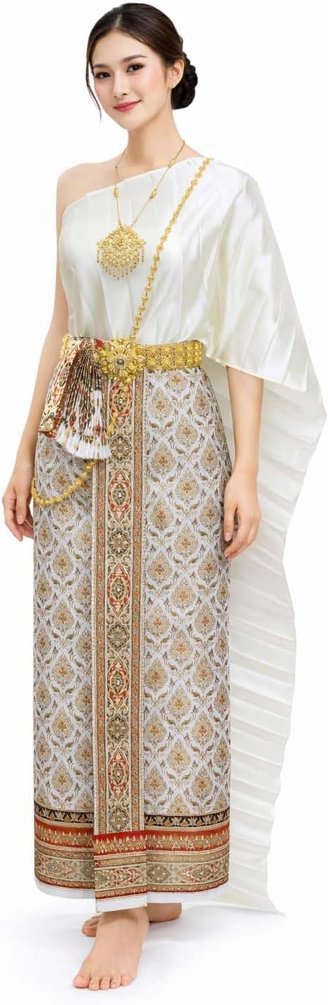 SIAM REGAL Thai Wedding Outfit 2 Piece Set Sash & Sarong Dance Costume Attire Dress Ladies