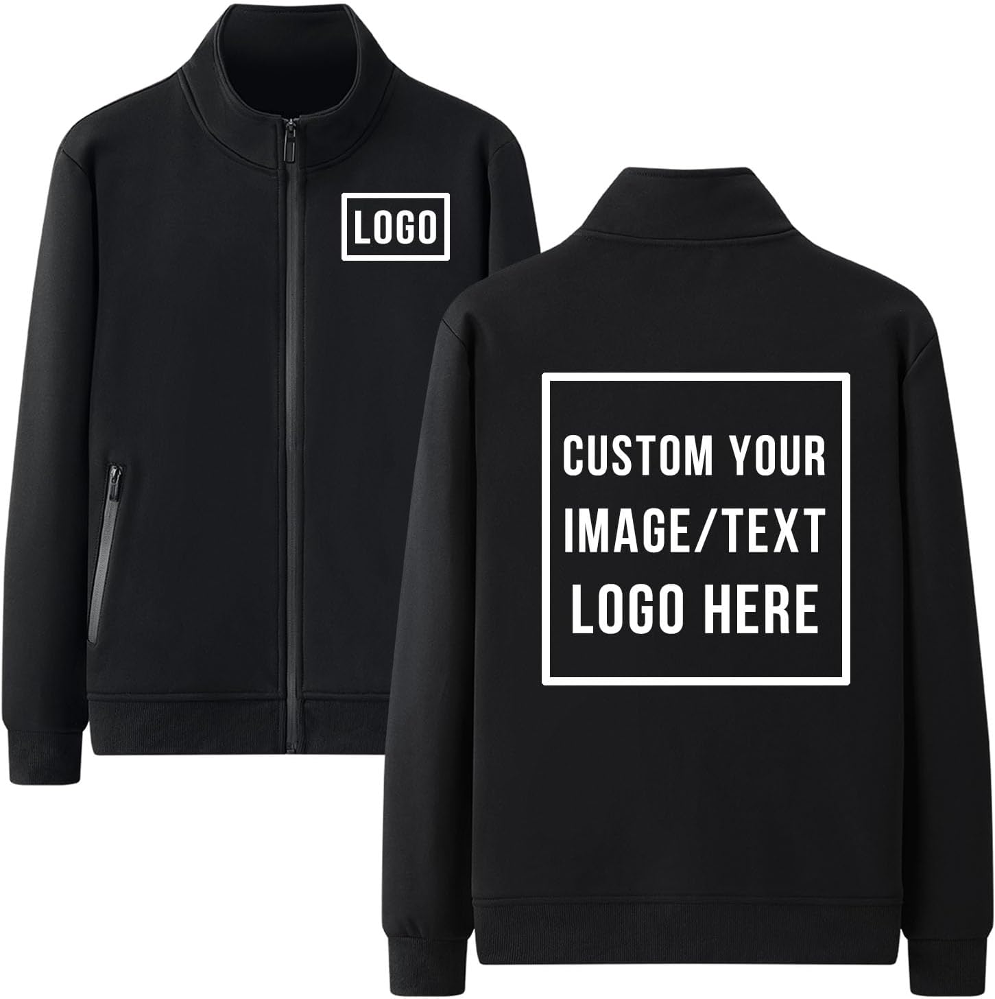 Custom Track Jacket Design Personalized Sweatshirt Womens Jackets Zip Up Fleece Coats