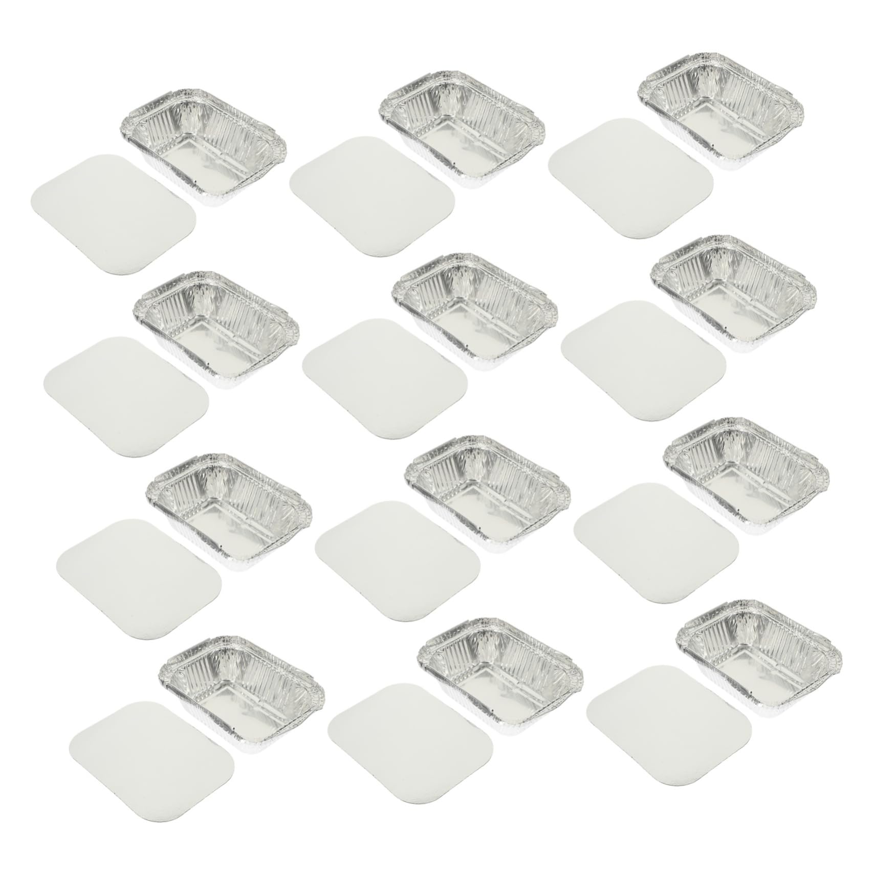 TOPBATHY 125 Pezzi Contenitori per Cibo in Foglio di Stagno, Argento, Multiuso, Adatti a Forno e Friggitrice ad Aria per Casa e Ristoro