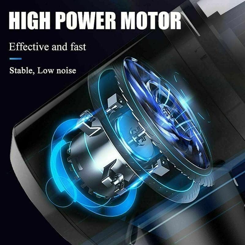 Image of 3-in-1 Portable Car Vacuum Cleaner with Blower, USB Rechargeable, Black, Wireless Handheld Mini Design, Strong Suction, Washable HEPA Filter for Car, Home, Travel