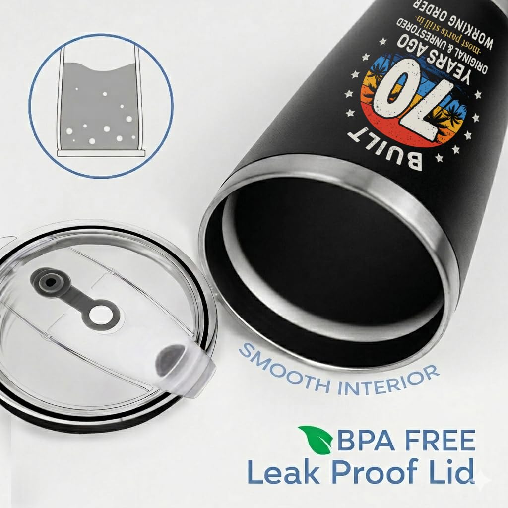 70th Birthday Gifts for Men - Build 70 Years Ago 70th Birthday Tumbler, Cool Gifts for 70 Year Old Man, Back in 1956 Tumbler, Fathers Day, Christmas Gift for 70 Year Old Man, Dad, Grandpa